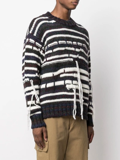 Shop Corelate Striped Knitted Jumper In Purple