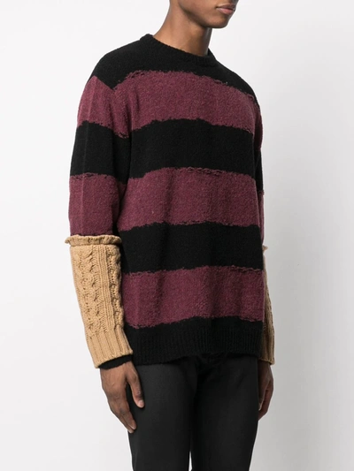 Shop Corelate Contrast-cuff Striped Jumper In Pink