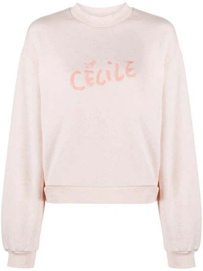 Shop Etre Cecile Alexis Logo-embroidered Sweatshirt In Pink