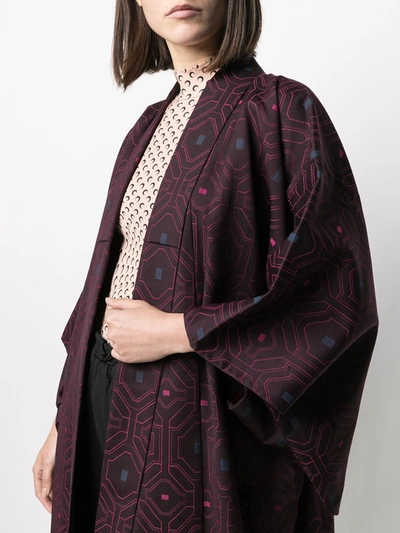 Pre-owned A.n.g.e.l.o. Vintage Cult 1990s Geometric Pattern Kimono Coat In Red