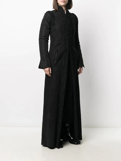 Pre-owned Gianfranco Ferre 1990s Detachable Sleeves Long Coat In Black