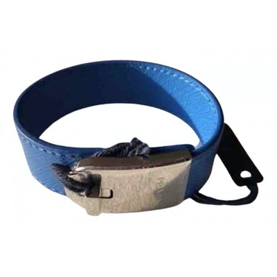 Pre-owned Prada Leather Bracelet In Blue
