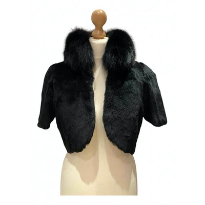 Pre-owned Blumarine Black Rabbit Jacket