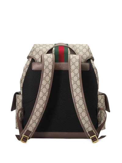 Shop Gucci Ophidia Gg Supreme Backpack In Beige