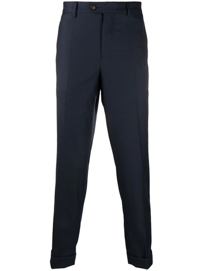 Shop Brunello Cucinelli Houndstooth Tailored Trousers In Blue