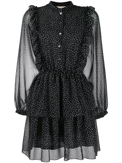 Shop Semicouture Polka-dot Mini Dress In Black