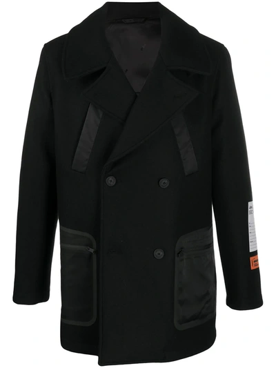 Shop Heron Preston Utility Wool Coat In Black