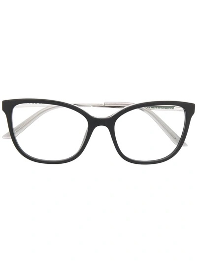 Shop Prada Cat-eye Frame Glasses In Black