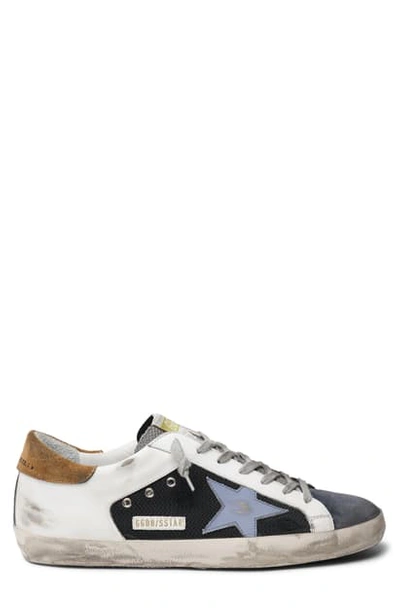 Shop Golden Goose Super Star Sneaker In Black/ White/ Grey/ Blue