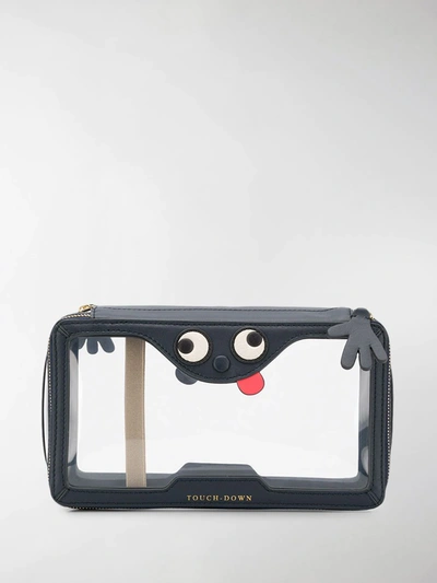 Shop Anya Hindmarch Inflight Zipped Clutch In Blue