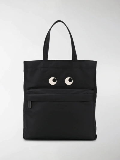 Shop Anya Hindmarch Eyes Shopper Tote In Black