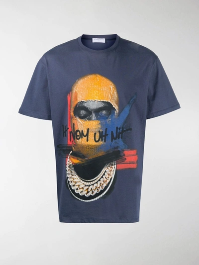 Shop Ih Nom Uh Nit Face-print T-shirt In Blue
