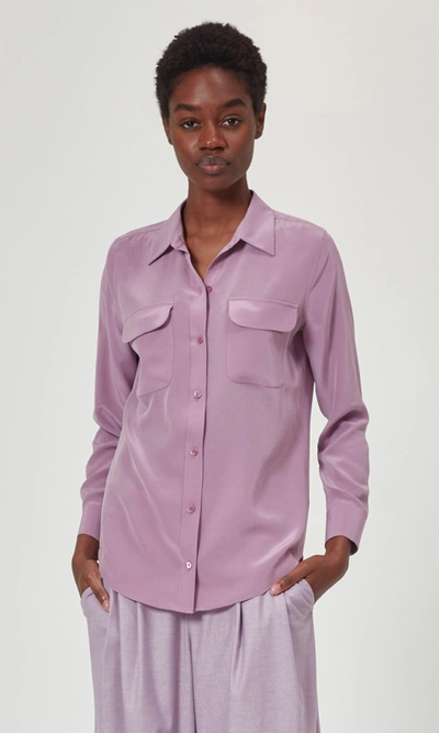 Shop Equipment Slim Signature Silk Shirt In Valerian