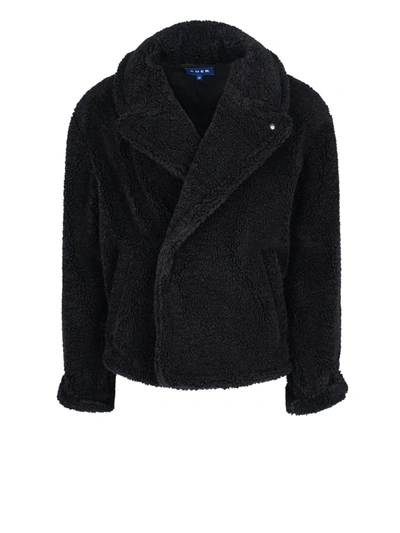 Shop Ader Error Faux Shearling Teddy Coat In Black