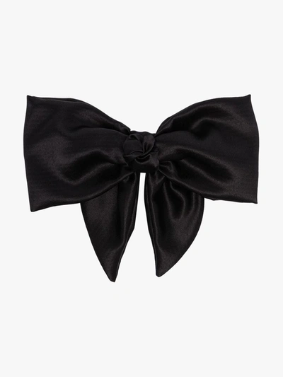 Shop Jennifer Behr Black Naples Satin Bow Hair Clip