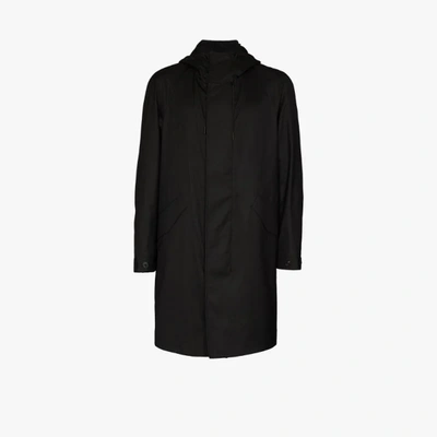 Shop Ermenegildo Zegna Grey Hooded Parka Coat
