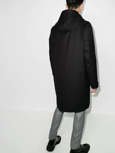 Shop Ermenegildo Zegna Grey Hooded Parka Coat