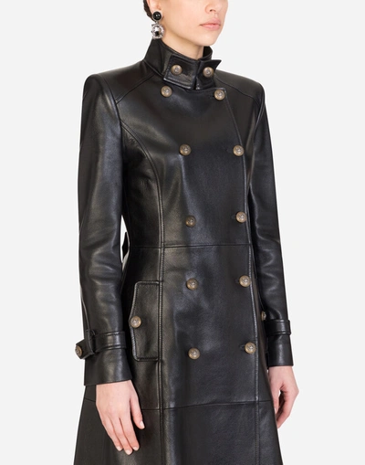 Shop Dolce & Gabbana Leather Jacket In Black