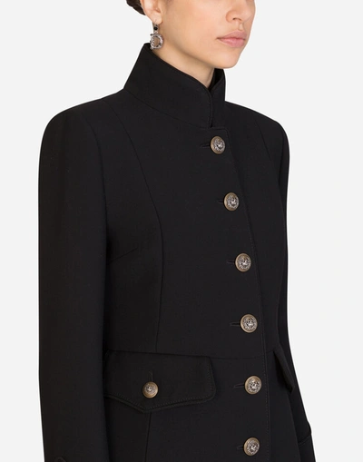 Shop Dolce & Gabbana Woolen Jacket With Decorative Buttons