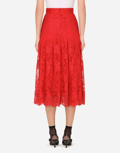 Shop Dolce & Gabbana Long Chantilly Lace Skirt