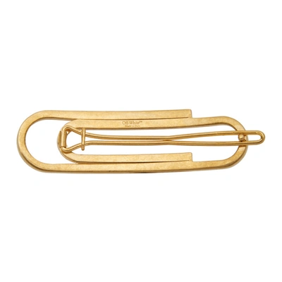 Shop Off-white Gold Paperclip Hair Clip