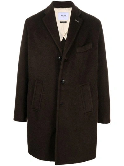 Shop Paltò Single-breasted Coat In Brown