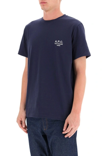 Shop Apc A.p.c. Raymond Logo Embroidery T-shirt In Dark Navy