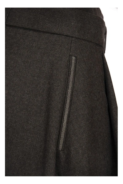 Shop Fabiana Filippi Flannel Skirt In Moka