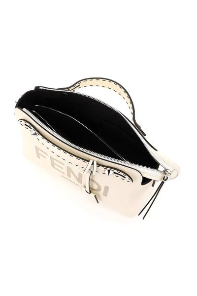 Shop Fendi By The Way Medium Leather Handbag In Bianco Ice Palladio