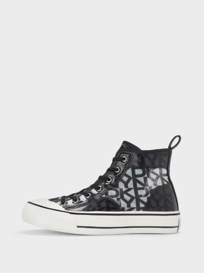 Shop Dkny Unisex Sid Lace Up High-top Sneaker - In White/black