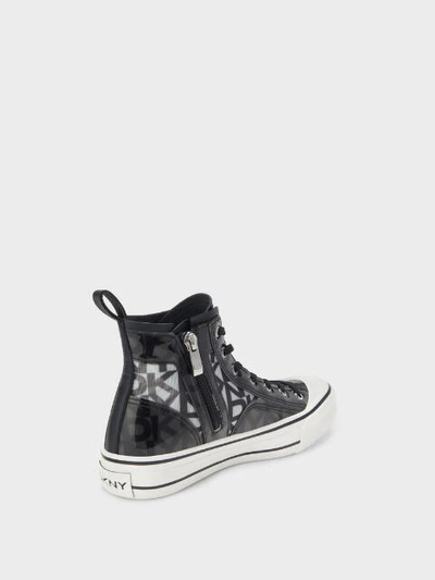 Shop Dkny Unisex Sid Lace Up High-top Sneaker - In White/black
