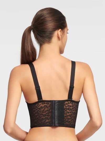 Shop Dkny Women's Leopard Lace Bustier - In Black