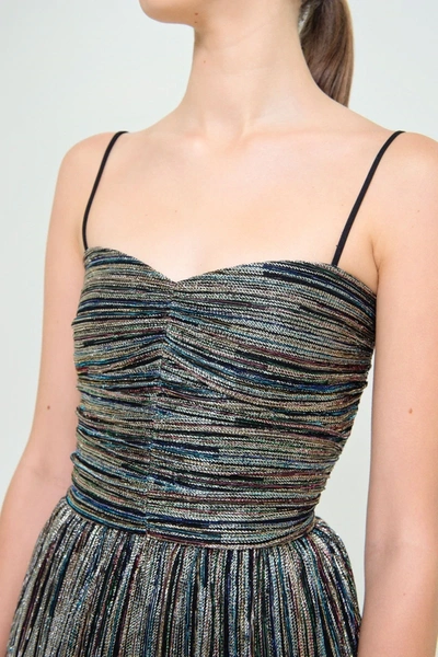 Shop Rebecca Vallance Bellagio Maxi Dress Gold Metallic Stripe