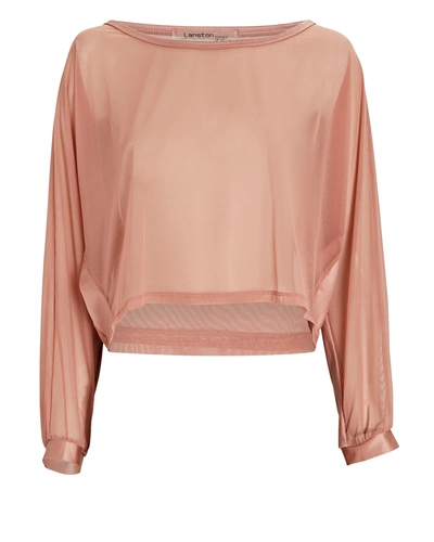 Shop Lanston Burst Mesh Pullover In Blush