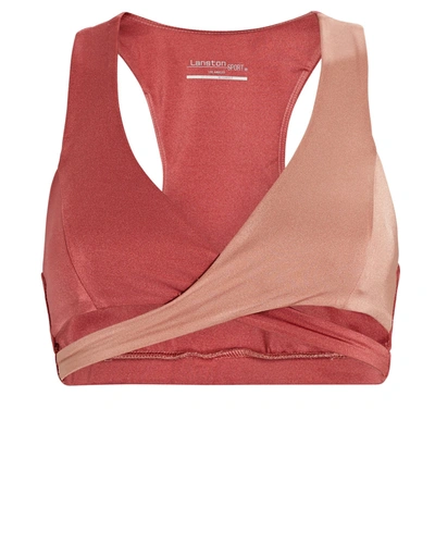 Shop Lanston Ryder Colorblock Sport Bra In Red/blush