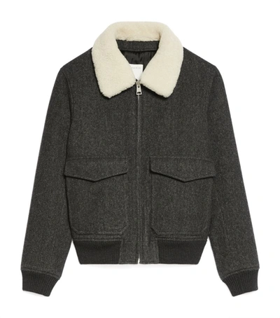 Shop Sandro Wool-blend Aviator Jacket