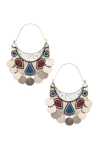 Shop Isabel Marant Move Your Body Earrings In White & Silver