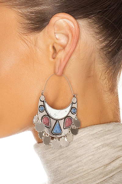 Shop Isabel Marant Move Your Body Earrings In White & Silver