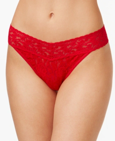 Hanky Panky Signature Lace Original Rise Thong Underwear In Bright Red