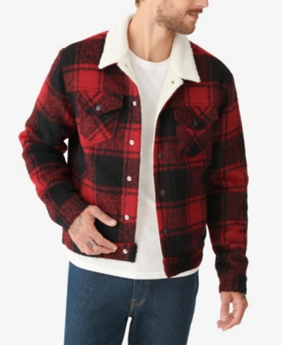 Shop Lucky Brand Men's Wool Trucker Jacket In Medium Red