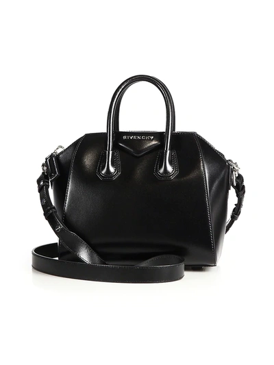Shop Givenchy Women's Mini Antigona Leather Satchel In Black