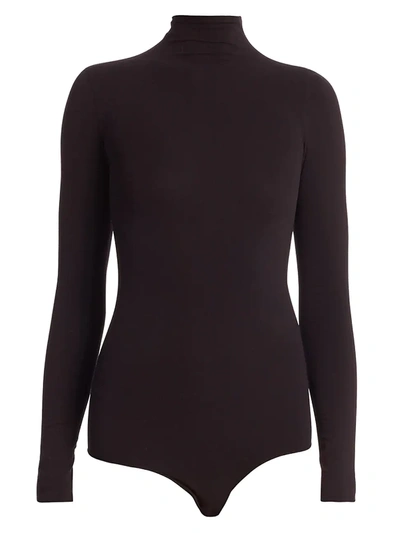 Commando Ballet Stretch-jersey Turtleneck Thong Bodysuit In Black