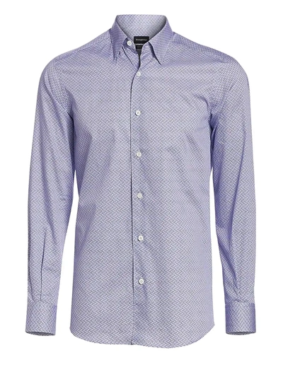 Shop Ermenegildo Zegna Men's Snrokel Centoquanta Gingham Button-down Shirt In Light Blue