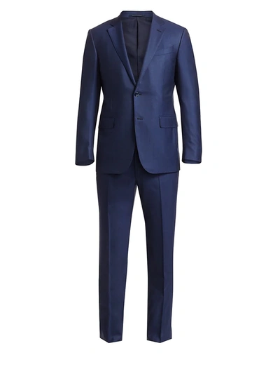 Shop Ermenegildo Zegna Milano Wool-blend Suit In Blue