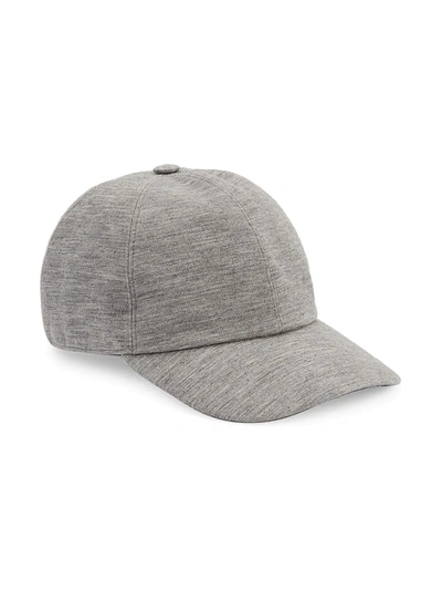 Shop Ermenegildo Zegna Men's Wool Baseball Cap In Grey