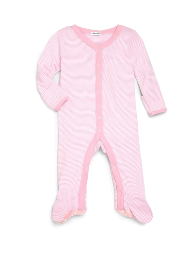 Shop Splendid Baby Girl's Striped Footie In Light Pink