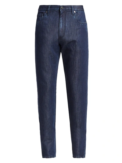 Shop Ermenegildo Zegna Men's Five-pocket Cotton & Linen Jeans In Blue