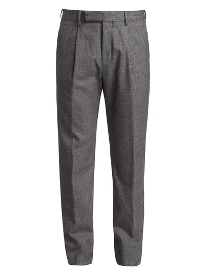 Shop Ermenegildo Zegna Men's Melange Wool-blend Pants In Grey