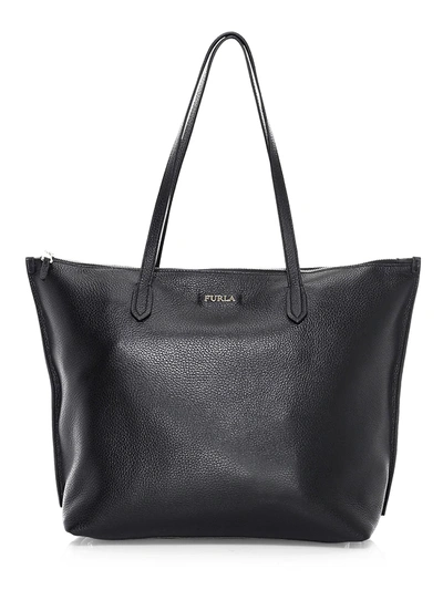 Shop Furla Women's Large Luce Leather Tote In Onyx
