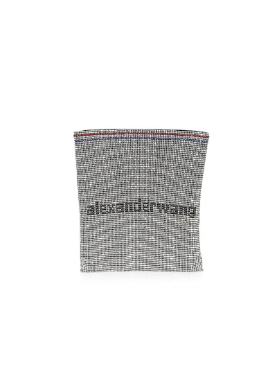 Shop Alexander Wang Women's Wangloc Rhinestone Gallon Pouch In Silver